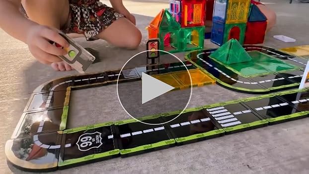 Amazon.com: Magnetic Tiles Route 66 Road Set, STME Building